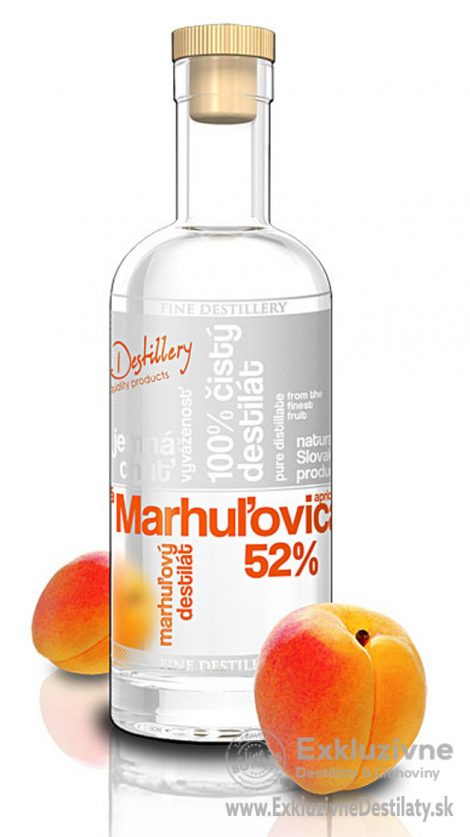 Fine Destillery Marhuľovica exclusive 52% 0,5 l ( čistá fľaša )