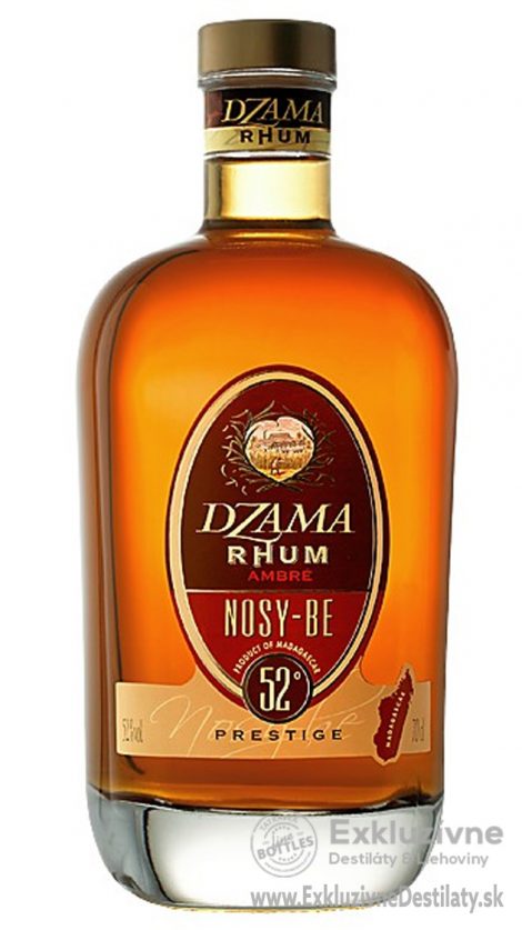 Dzama Rhum Ambré de Nosy Be Prestige 52% 0,7 l ( čistá fľaša )